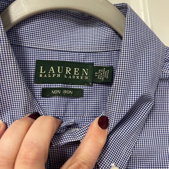 Excellent used condition men’s neck size 17 Lauren by Ralph Lauren dress shirt - Picture 2 of 5